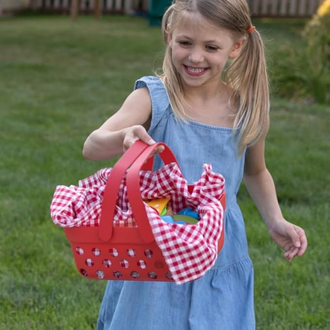Fat Brain Toys Pretendables Picnic Basket Set - Pretend Playset with Storage, 3+