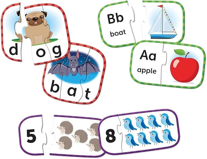 Learning Resources Preschool Puzzle Cards, ABCs, Counting & 3-Letter Words, Ages 3+