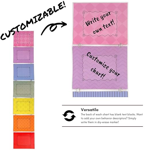 Behavior Chart for Kids, Full Sized Wall Hanging Behavior Clip Chart, Classroom and Household Behavior Management Tool, Completely Customizable, Teaching Supplies Suitable for School, Home or Daycare