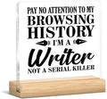 Writer Gifts for Men Women, Funny Gifts for Writers Author Editor Novelist, Someone Out There Needs Your Writing Acrylic Plaque Sign with Wooden Stand Home Office Decor