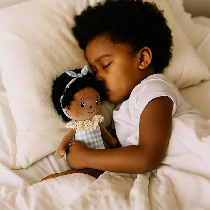 Soft Baby Doll Toys (16'') Baby Rag Doll for Girls Birthday Cuddly Plush Toys for Toddler Kids (Black)