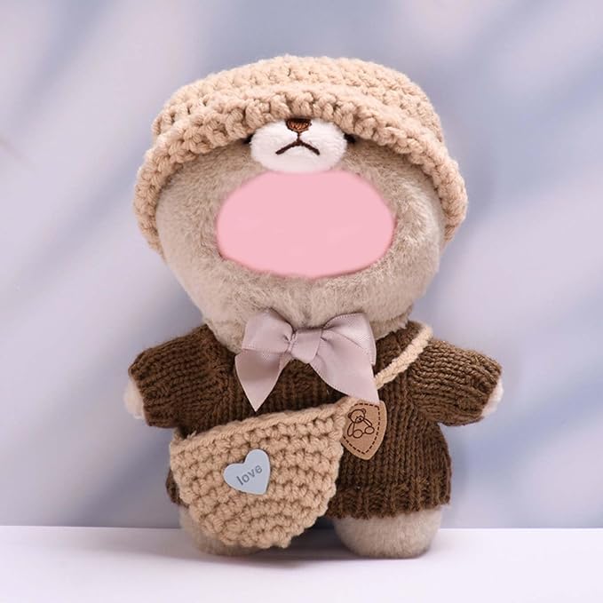 3 Set Doll Clothes Compatible with 15cm & 17cm, Fashion Clothes Crochet Cute Outfit for Dolls (NO Doll)