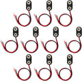 CHANZON UL Wires 10Packs 9v Battery Connector Clip with Leads Wires Harness Holder I-Type Plastic Housing Pigtail Snap for 9volt Terminal