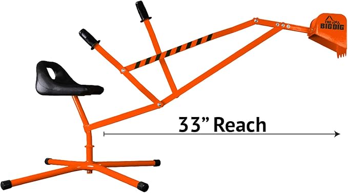 Special Edition Digger Excavator Ride On Crane and Pretend Play Construction Toy, Orange