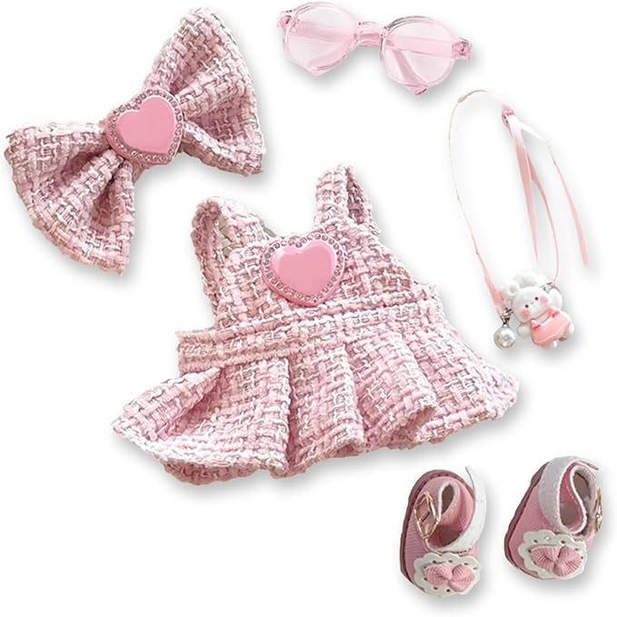 17cm Doll Clothes Set & Outfit Set for 17cm Dolls - Premium Fashion Dresses with Accessories, Luxury Chic Doll Clothing & Style Bundle,Just Clothes (Style L)