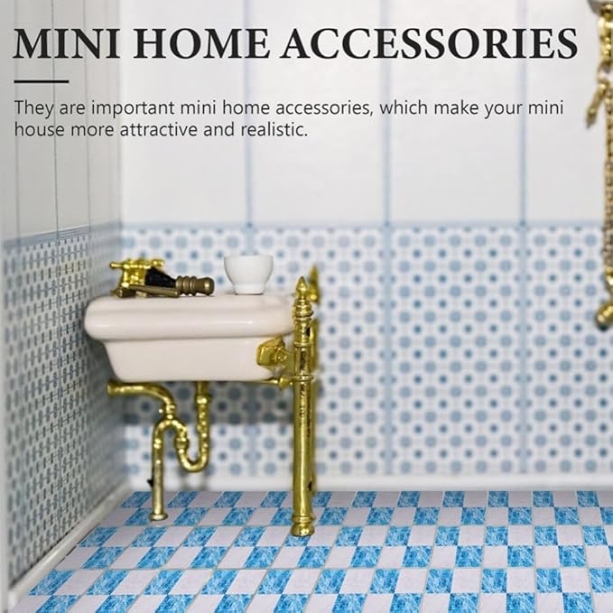 DOITOOL Miniature Dollhouse Flooring Mini Dollhouse Accessories, 27PCS Floor Sheet Wood Flooring Decorations, Doll House Furniture Accessories