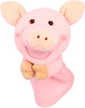 Easfan Pig Hand Puppet with Movable Mouth and Arms Role Play Storytelling Interactive Game Preschool Teaching Toy Gifts for Kids Birthday Christmas, Pink, 10''