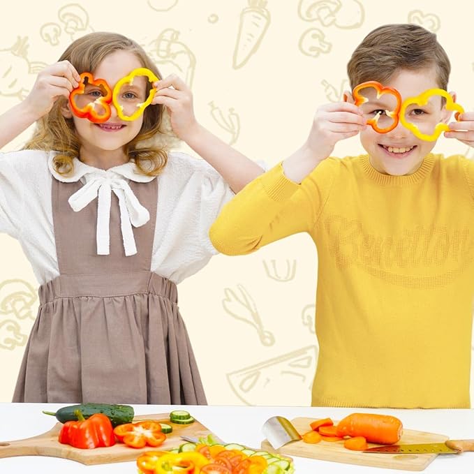 Kibbidea Kids Knife Set 4-Pieces, Stainless Steel, Wooden Handle Kids Knives for Real Cooking, Child Friendly Chef Knife for Cutting Chopping, BPA-free Kitchen Knives for Teenager 8-12