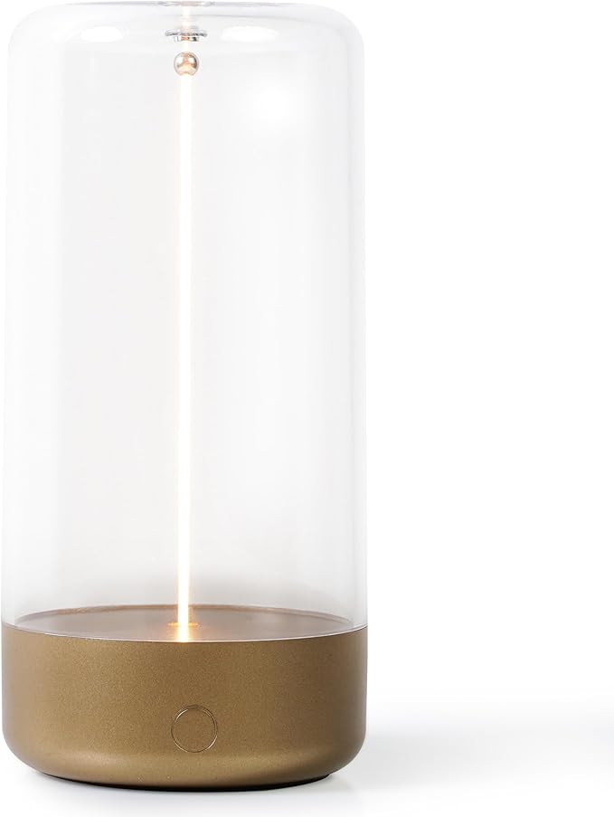 AUGE LIGHT Mini Minimalist Table Lamp Cordless Desk Lamp Rechargeable Modern Night Lights Portable Nightstand Lamps Unique Ambient Light Mood Lighting for Bedroom, Beside, Nursery Desk Decor (Golden)