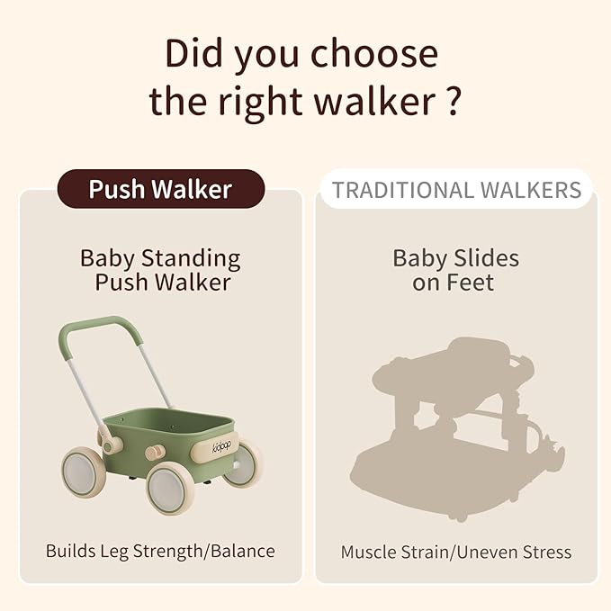 Kidpop PULA 2-in-1 Push and Pull-Along Wagon, Baby Push Walker for First Learner from 7 Month to 4 Year, One Year Birthday Gifts, Sturdy and Safe, Indoors and Outdoors (Purple)