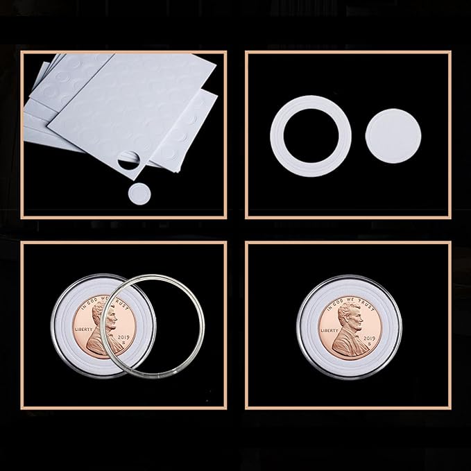120 Pcs 30mm Coin Capsules Holder with Foam Gasket and Plastic Storage Organizer Box, 5 Sizes (17/20/25/27/30mm) Coins Collector Case Protector for Coin Collection Supplies
