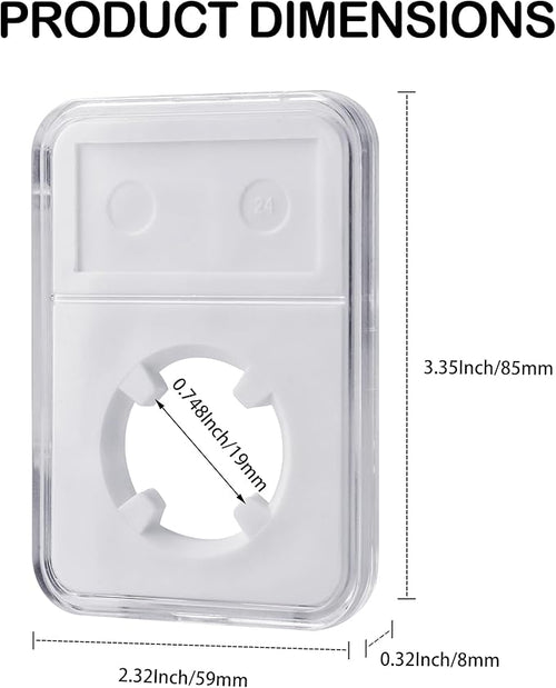 10 Packs 19mm Coin Slab Display Holder, Storage Case for NGC PCGS Grade Coin or US Mint Pennies, Clear Acrylic Cases for Coin Organize and Collection, Four-Point Fixation Coin Slab Capsules Protector