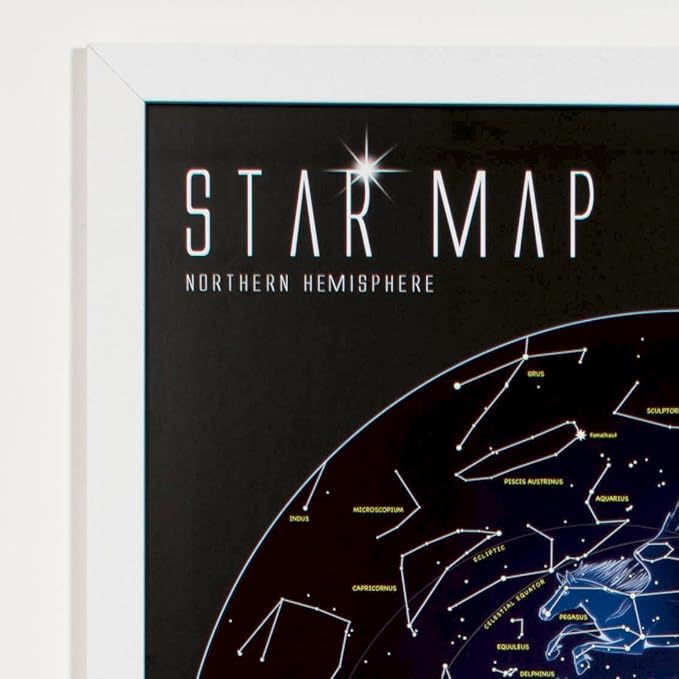 Maps International Glow in The Dark Constellation Map – Illuminates After Dark – 33 x 23