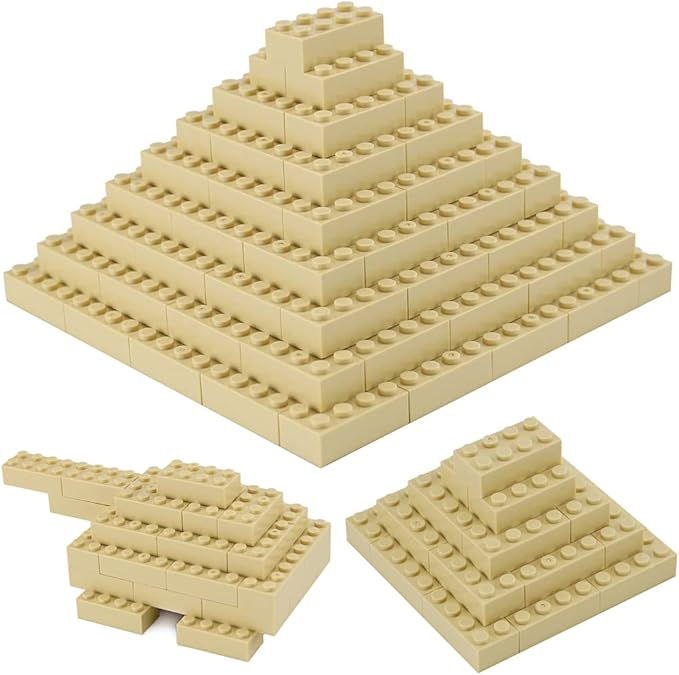 Feleph 100pcs 2x4 Bricks Tan Parts Pieces Classic Building kit Creative Set Basic Blocks Toy Accessories Compatible with 3001 Major Brands