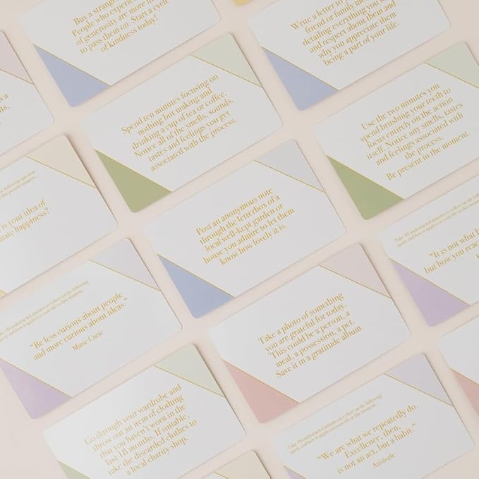 Mind Cards | 45 Cards for Daily Rituals, Gratitude & Journaling for Men and Women | Simple Steps to Positive Habits, Self Care for Busy Lives & Careers