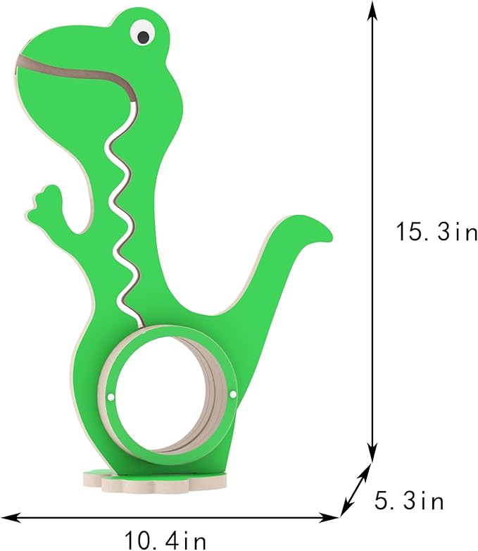 A2 Dinosaur Piggy Bank for Kids Boys Girls, Wooden Coin Bank with Large Clear Acrylic Belly, Cute Money Savings Box Toy Gift for Toddlers Birthday Christmas (Green)