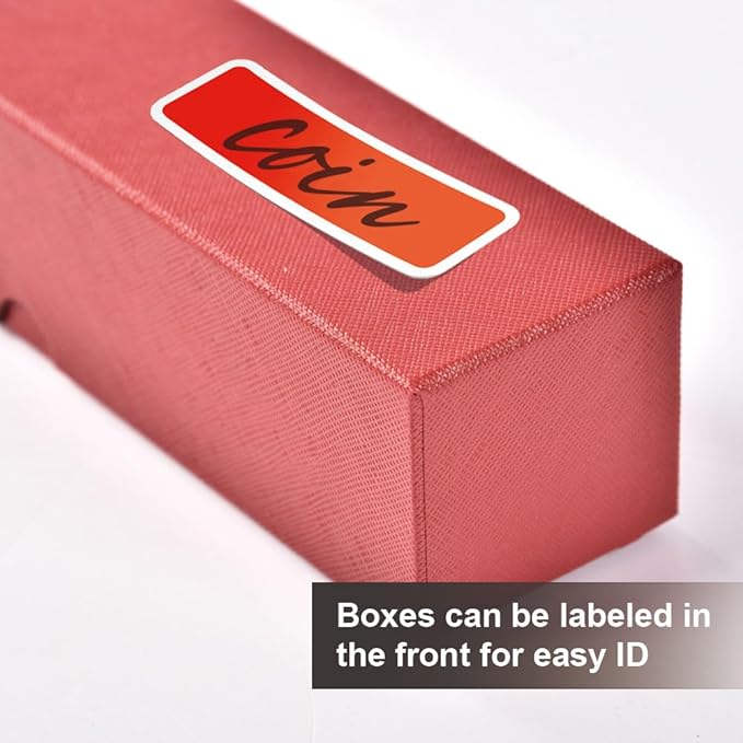 GRAND ORANGE Lots of 10 2x2 9 Inch Coin Red Boxes Storage Case