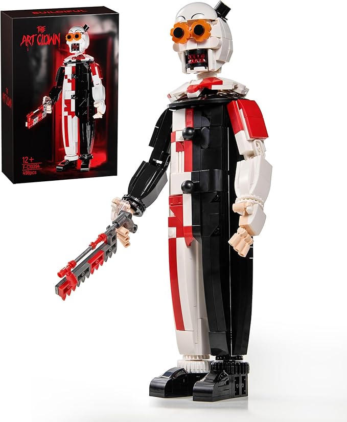 Clown Art Building Block Set, Halloween Horror Movie Sets Figure Set Compatible with Lego, Collectible Christmas Creative Toys for Film Fans Kids Boys and Girls (498pcs)
