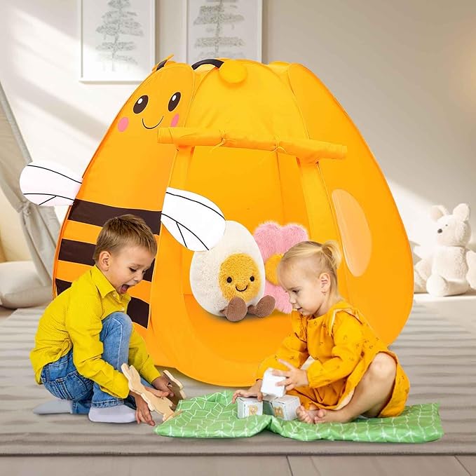 Kids Play Tent Pop up Tent Turtles Automatic Setup Play House Tent for Girls and Boys Outdoor and Indoor (Bee)