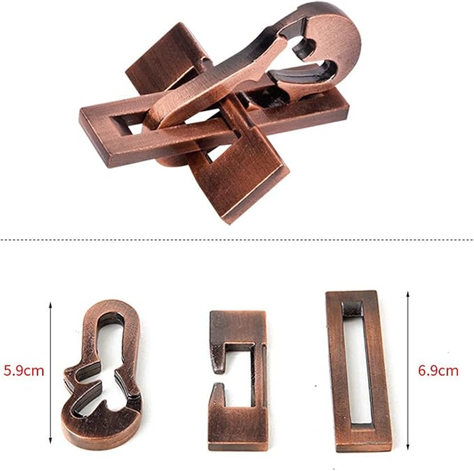 VolksRose 6pcs Brain Teaser Puzzles, Metal Wire Puzzles Set, Mind Smart Game IQ Challenge Puzzle Games, Educational IQ Test Unlock Interlocking Toy Lock Puzzles Gift for Adults Teenagers