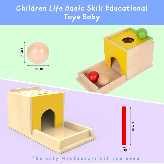 Montessori Toddler Play Kit Montessori Box Toys for 1 Year Old 2 Years Baby Learning Toys Gift Carrot Harvest Game, Matchstick Color Drop Game and Coin Box (5-for-1)