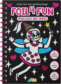 DINO MINI Foil4Fun - Foil Art for Kids - Craft Kits for Kids Ages 4-8 - Includes 16 Foil Art Pages and 16 Coloring Pages - Screen Free Birthday Gifts - Airplane Activities (Princesses & Fairies)