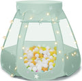 Baby Ball Pit for Toddler: with Star Lights - Pop Up Princess Play Tent for Kids - Indoor Outdoor Baby Girl Toys Birthday Gifts - NO Balls (Grayish Green Tent)