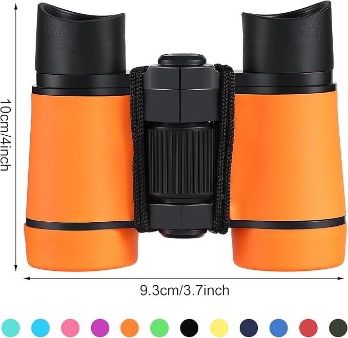 12 Pcs Kids Binoculars - Shock Proof, Folding, Small Telescope for Age 3-12 Boys & Girls - Educational Learning Binoculars for Hunting, Bird Watching, Camping & Outdoor