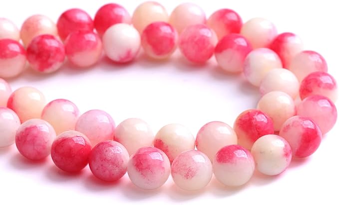 90PCS 8MM Pink Tourmaline Jade 2 Strands Stone Beads for Jewelry Making DIY Bracelet Necklace