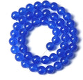 120PCS 6MM Deep Blue Chalcedony Natural Stone Loose Beads for Jewelry Making DIY Bracelet