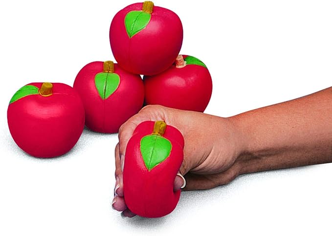 Fun Express Apple Shaped Squishy Stress Balls 12 Pack - Premium Fidget Toys for Adults & Kids | Party Favors, Classroom Prizes & Goodie Bag Stuffers | Sensory Squeeze Toys for Stress Relief