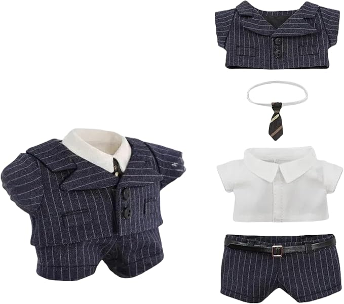Four-Piece Suit for Dolls17cm/6.7in, Doll Clothes Set ,Soft Premium Fabric Dress Up Accessories Suit (Deep Blue Suit Set)