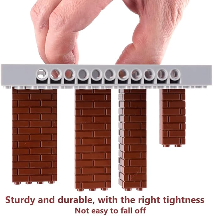 Classic Wall Bricks Building Block: 340 PCS Masonry Profile Brick Parts and Pieces Sets(Brown)