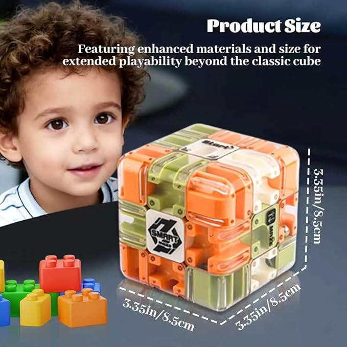 Large 3D Labyrinth Cube Puzzle, 3D Magic Cube Maze Ball Puzzle, Spatial Awareness Brain Training Toy for Stress Relief & Logic Development, Educational Focus Game Gift for Adults Teens(1PC)