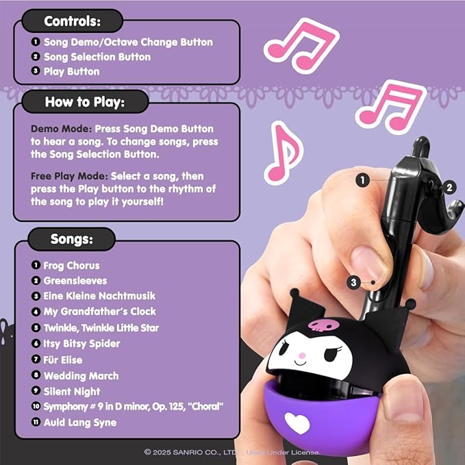 Otamatone Melody Hello Kitty and Friends Electronic Portable Music Instrument / Synthesizer Toy from Japan by Maywa Denki [English Instructions] - Kuromi