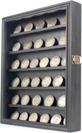 Challenge Coin Display Wall Mount, Military Coin Display Box with Removable Shelf, Poker Chip Holder, Lockable Cabinet Rack Stand