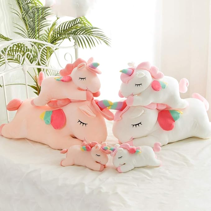 Unicorn Plush Hugging Pillow, Big Unicorn Stuffed Animal Body Pillow Toy Gifts for Kids, Valentine, Christmas (Pink, 31.4 in)
