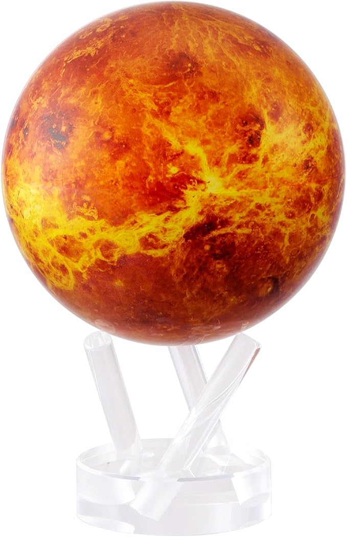 MOVA Globe – Venus 4.5” | Solar Powered Rotating Planet Model for Decor or STEM Learning | Based on NASA Imagery