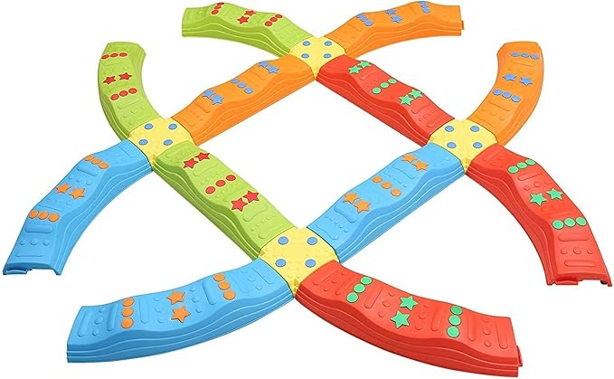 Special Supplies 20 Piece Stepping Stones for Kids, Indoor and Outdoor Balance Blocks Promote Coordination, Balance, Strength Child Safe Rubber Bottom
