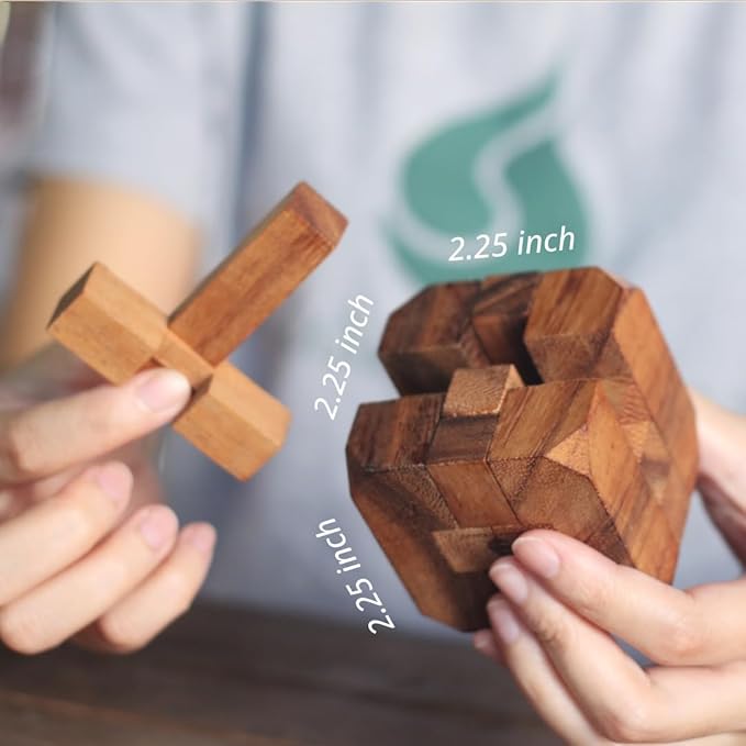 Hidden Passage Wooden 3D Mechanical Puzzle for Adults – Brain Teaser Game | Desk Toy | Handmade Interlocking Wood Puzzle | Mind Teaser Logic Challenge Toy by SiamMandalay