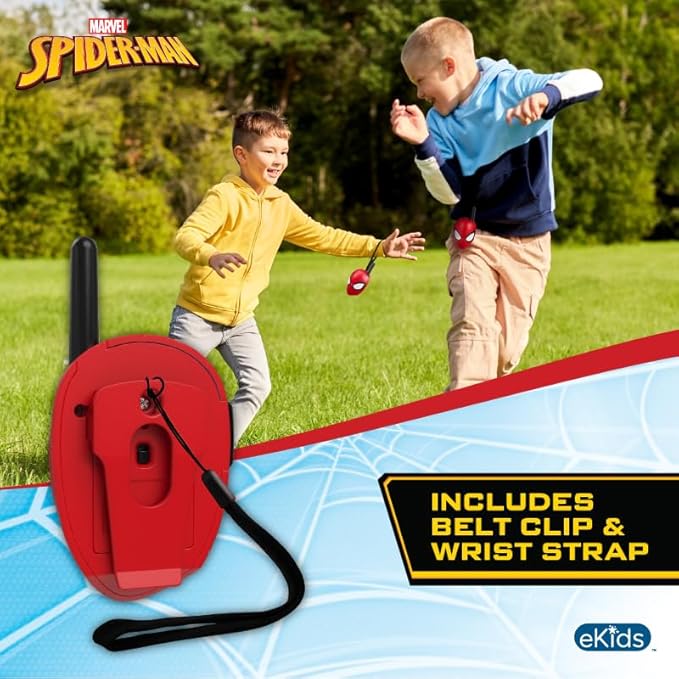eKids Spiderman Walkie Talkies for Kids, Indoor and Outdoor Toys Designed for Fans of Spiderman Toys