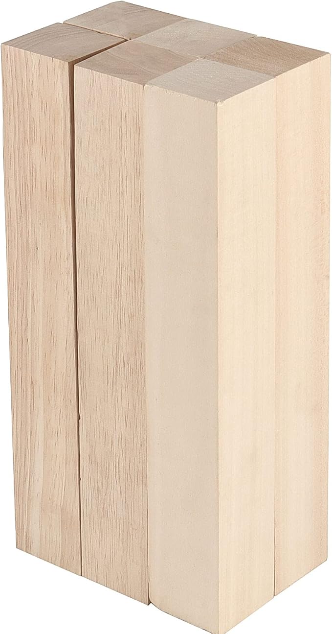 ZOENHOU 6 PCS 12 x 2 x 2 Inches Basswood Carving Blocks,Basswood Carving Whittling Blocks, Unfinished Wood Blocks for Whittling Carving Block Hobby Set