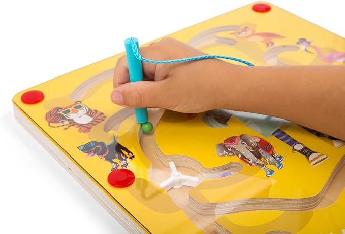 Upbounders® Montessori Wooden Busy Board Magnetic Maze Toy for Toddlers 18+ Months (Feeding Time Magnetic Busy Board)