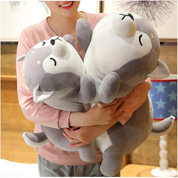 Husky Plush Pillow,Huskie Stuffed Animal Toy Puppy Throw Pillow for Kids and Adults (13.7 inch)