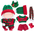 Christmas Clothes for 17cm Doll(No Doll), 5 Piece Set Outfits Clothes Scarf Hat Shoes Accessories for Chrismtas Dress Up