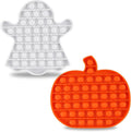 2 PCS Halloween Fidget Toys, Pumpkin Ghost Silicone Bubble Fidget Toys, Stress Anxiety Relief Push Tools for Kids, Adults, Halloween Party Favors