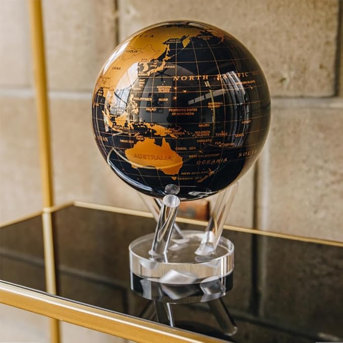 MOVA Metallic Black and Gold Globe 6"
