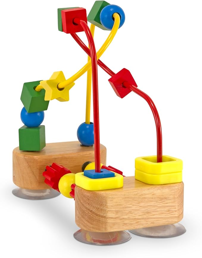 Melissa & Doug First Bead Maze - Wooden Educational Baby Toy with Suction Cups, for Floor, High Chair or Toddler Table, Toddler Toys for Girls & Boys Ages 1+