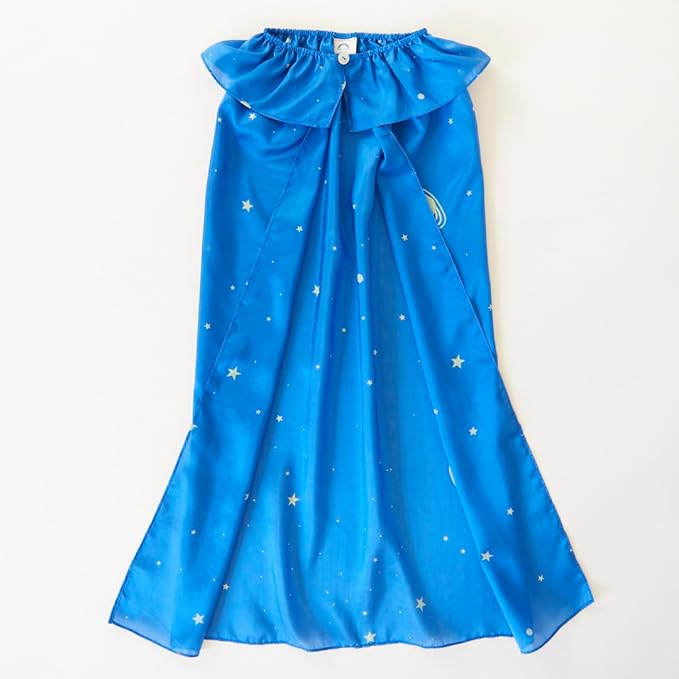 Sarah's Silks - Star 100% Silk Cape for Pretend Play as a Superhero, Princess, Fairy or Elf. 32" Long and 7"-12" Adjustable Neck Band