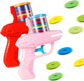 Sumind 2 Pcs Foam Disc Shooter Zip Shot Shooter Disc Launcher (Red,Pink)